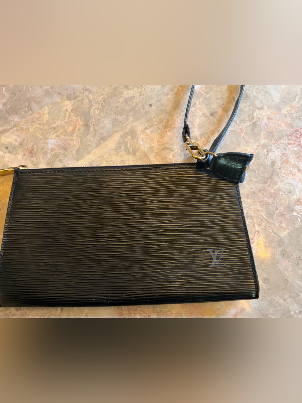 Authentic LV black epi pochette